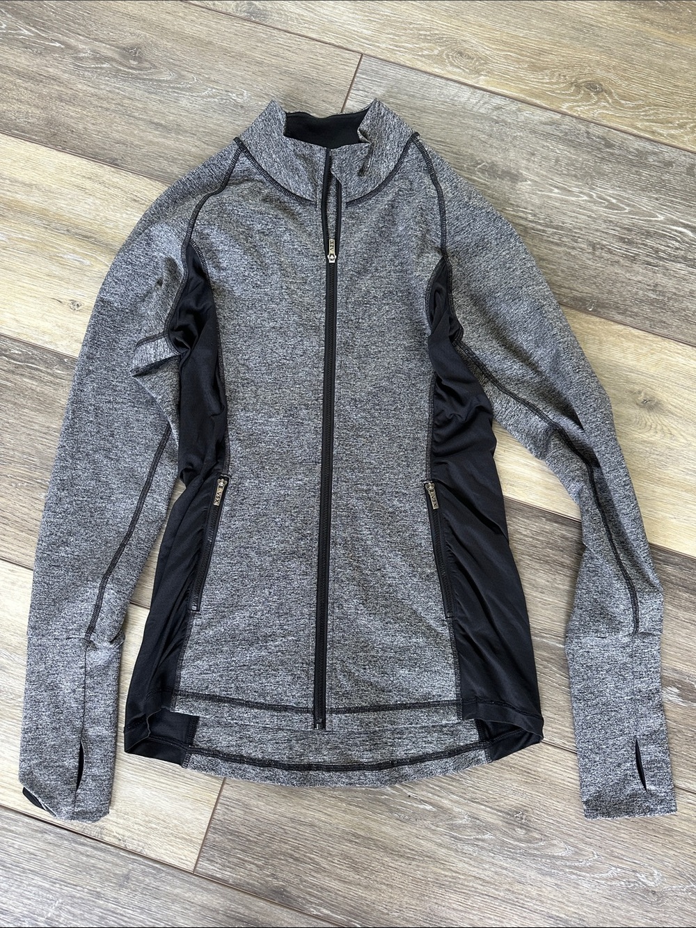 Victoria's Secret Gray and Black Zip-Up Utility Jacket